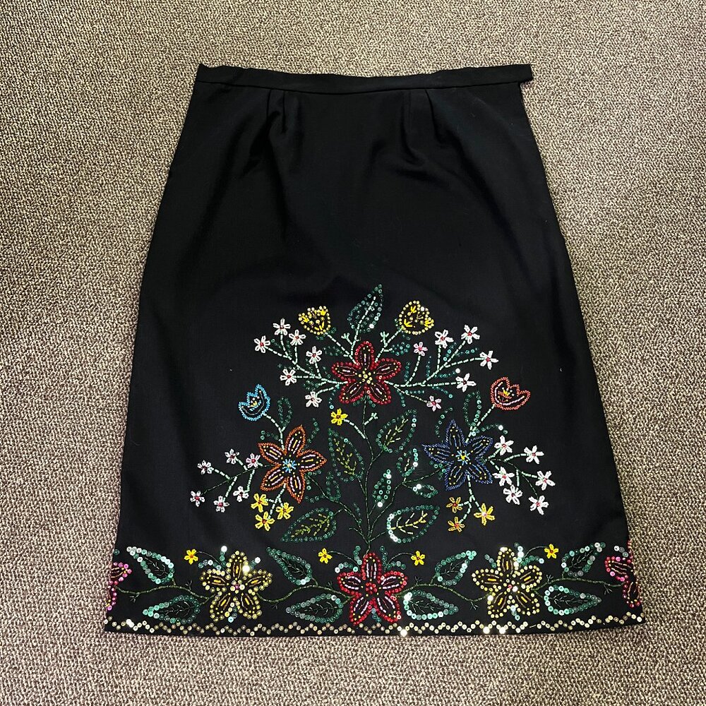 Vintage 1930-40's Hand Beaded/Sequined Hand Made Ukrainian Skirt